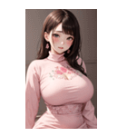 ピンクの文青の女の子の写真（個別スタンプ：26）