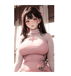 ピンクの文青の女の子の写真（個別スタンプ：27）