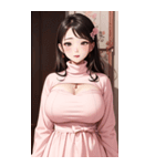 ピンクの文青の女の子の写真（個別スタンプ：28）