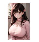 ピンクの文青の女の子の写真（個別スタンプ：29）