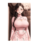 ピンクの文青の女の子の写真（個別スタンプ：30）