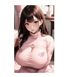 ピンクの文青の女の子の写真（個別スタンプ：31）