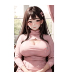 ピンクの文青の女の子の写真（個別スタンプ：33）