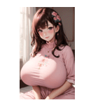 ピンクの文青の女の子の写真（個別スタンプ：34）