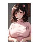 ピンクの文青の女の子の写真（個別スタンプ：36）