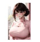 ピンクの文青の女の子の写真（個別スタンプ：37）