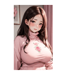 ピンクの文青の女の子の写真（個別スタンプ：39）