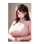 ピンクの文青の女の子の写真（個別スタンプ：40）