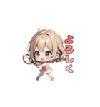 ウィンブルドンを目指す☆テニスガール！（個別スタンプ：3）