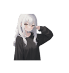 引きこもり黒パーカー たまに無言（個別スタンプ：3）