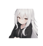 引きこもり黒パーカー たまに無言（個別スタンプ：4）