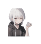 引きこもり黒パーカー たまに無言（個別スタンプ：20）