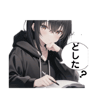 引きこもり黒パーカー たまに無言（個別スタンプ：25）