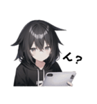 引きこもり黒パーカー たまに無言（個別スタンプ：28）