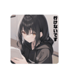 引きこもり黒パーカー たまに無言（個別スタンプ：36）