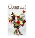 大きめ表示♥お誕生日のお祝いブーケ（個別スタンプ：7）