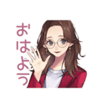 ビジネス定型★メガネガール（個別スタンプ：2）