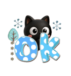 クロネコすたんぷ☆3D/冬あけおめカスタム（個別スタンプ：3）