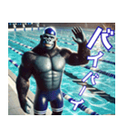 ゴリラ×水泳2！プールでザバーン！（個別スタンプ：12）