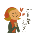 mottoのレトロレディ♡冬（個別スタンプ：24）