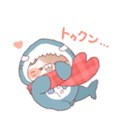 【冬】サメ！着ぐるみ動物2（個別スタンプ：34）