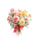 りぼんと薔薇と花束と【文字なし】（個別スタンプ：19）