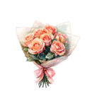 りぼんと薔薇と花束と【文字なし】（個別スタンプ：21）