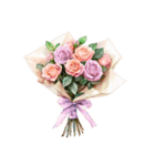 りぼんと薔薇と花束と【文字なし】（個別スタンプ：22）