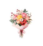 りぼんと薔薇と花束と【文字なし】（個別スタンプ：23）