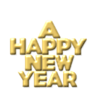 ●年末年始●年賀状●金のアレンジスタンプ（個別スタンプ：3）