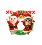 踊る！にゃんタクロース（個別スタンプ：1）