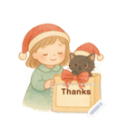 ほっこりクリスマス：少女と子ネコ（個別スタンプ：2）