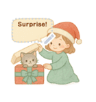 ほっこりクリスマス：少女と子ネコ（個別スタンプ：6）