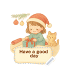 ほっこりクリスマス：少女と子ネコ（個別スタンプ：11）