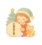 ほっこりクリスマス：少女と子ネコ（個別スタンプ：12）