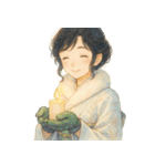 着物女子のクリスマスアドベントカレンダー（個別スタンプ：14）