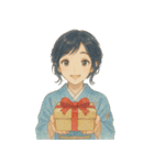 着物女子のクリスマスアドベントカレンダー（個別スタンプ：15）