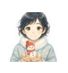 着物女子のクリスマスアドベントカレンダー（個別スタンプ：16）