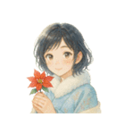 着物女子のクリスマスアドベントカレンダー（個別スタンプ：17）