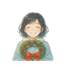 着物女子のクリスマスアドベントカレンダー（個別スタンプ：18）