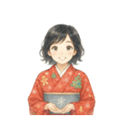 着物女子のクリスマスアドベントカレンダー（個別スタンプ：19）
