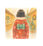 着物女子のクリスマスアドベントカレンダー（個別スタンプ：21）