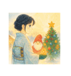 着物女子のクリスマスアドベントカレンダー（個別スタンプ：23）