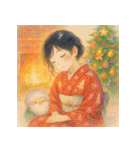 着物女子のクリスマスアドベントカレンダー（個別スタンプ：25）