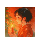 着物女子のクリスマスアドベントカレンダー（個別スタンプ：27）