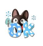やさしいクロネコ☆3D【冬・あけおめ】（個別スタンプ：3）