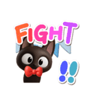 やさしいクロネコ☆3D【冬・あけおめ】（個別スタンプ：16）