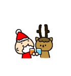 動くサンタクロースとトナカイ（個別スタンプ：9）