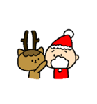 動くサンタクロースとトナカイ（個別スタンプ：14）