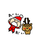 動くサンタクロースとトナカイ（個別スタンプ：16）